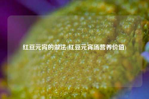 红豆元宵的做法(红豆元宵汤营养价值)