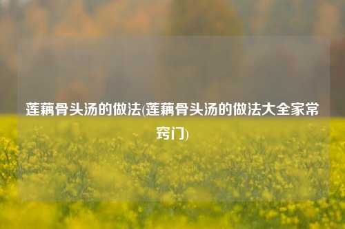 莲藕骨头汤的做法(莲藕骨头汤的做法大全家常窍门)
